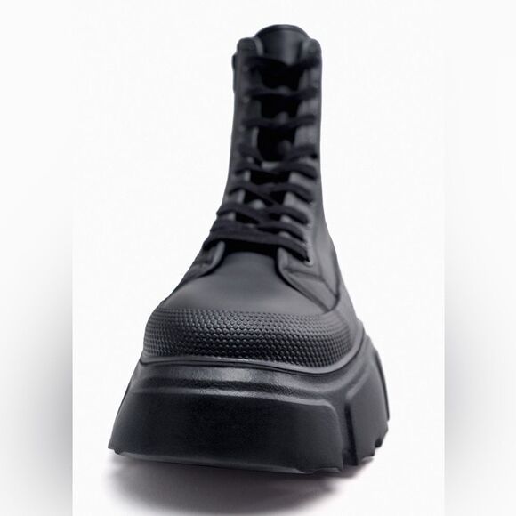 Zara Threaded High-Top Sneakers Boots New - Picture 3 of 7